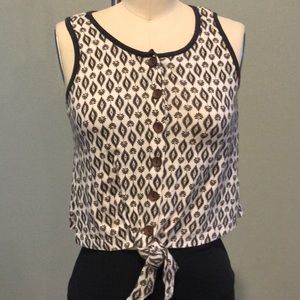 White Paisley Tie tank